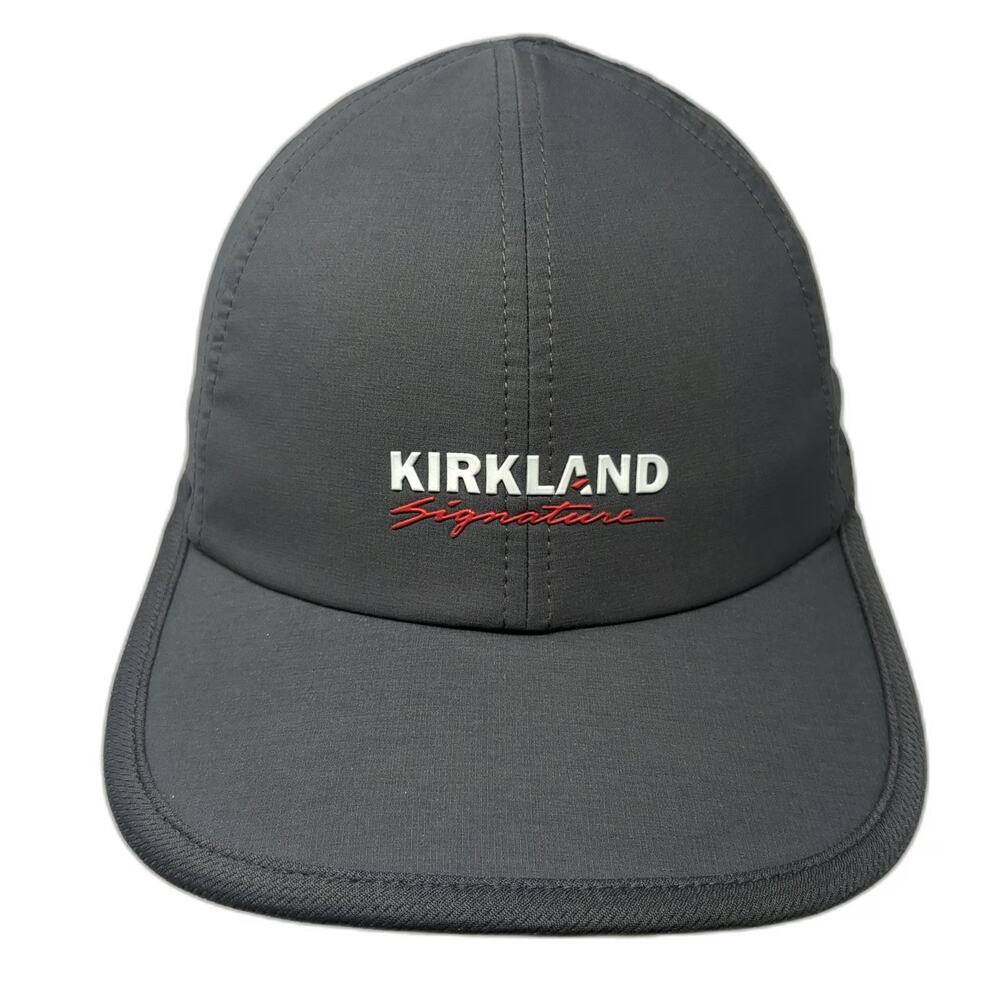 Kirkland Signature Baseball Cap Gray White Red One Size Laser Cut Strapback Hat